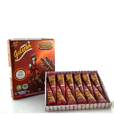 Golecha Хна в конусе Golecha (12 конусов в упаковке), коричневый цвет