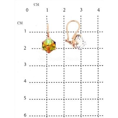 Серьги из золочёного серебра с кристаллами Swarovski 925 пробы 0044с-001VMз