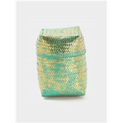 Корзинка плетёная «Голден», 20×20×26 см, голубая