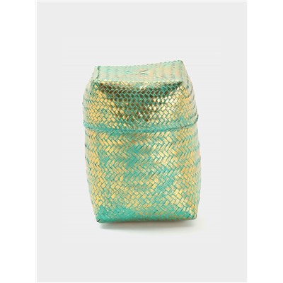 Корзинка плетёная «Голден», 20×20×26 см, голубая