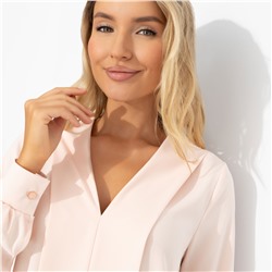 Блуза из плотного материала, Твой личный манифест (бледный персик, с поясом)