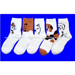 5 ПАР - Байвей термоноски женские ангора НОРКА ШЕРСТЬ "Мордочки" арт. 3561