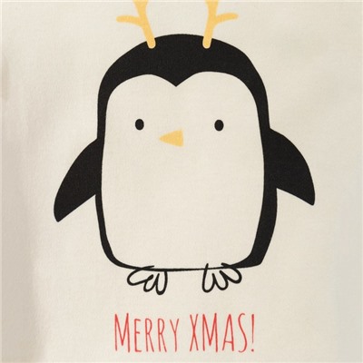 Боди детское «Крошка Я» Mery Xmas, рост 62-68 см, бежевое