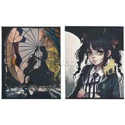 Набор. Тетрадь "Вэнсдэй" формат А5, клетка, 48 листов, на скрепке, внутр блок офсет 60-65 г, 92% белизна, обложка софт-тач+выборочный лак + Ручка гелевая со стираемыми чернилами, с эргономичной резинкой для пальцев, цвет чернил синий 0,5 мм + Ручка гелева