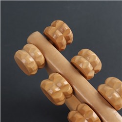 Массажёр «Гусеница», 18×5.5×8 см, 10 колёс, деревянный