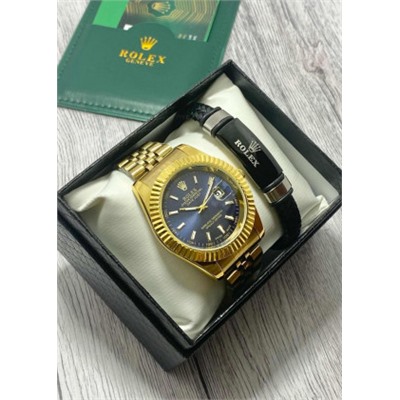 Подарочный набор для мужчины часы и браслет + коробка #22853465