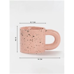 Кружка Доляна «Сплэш», 350 мл, 14×8.7×8 см, фарфор, персиковая