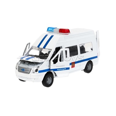 Машина металл свет-звук Ford Transit 13 см, (двери, багаж.) инерц.,