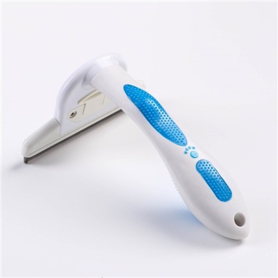 Дешеддер большой со съёмным лезвием, 15×10.5 см, бело-голубой