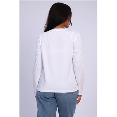 Футболка 55062 с дл. рукавом (Белый)