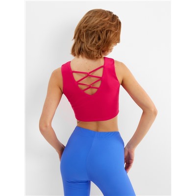 Топ с сеткой женский MINAKU: Casual Collection, фуксия, размер 42