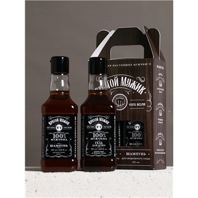 Подарочный набор ЧИСТОЕ СЧАСТЬЕ «Крутой мужик»: гель для душа и шампунь для волос, 2×250 мл