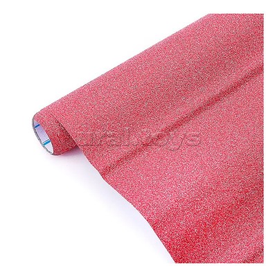 Пленка самоклеящаяся с блестками 45x300 см, терракотово-розовая, PP 100 мкм, в рулоне