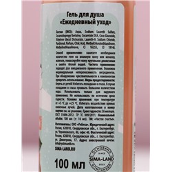 Подарочный набор новогодний «Счастливого Нового года», гель для душа 100 мл и мочалка для тела, Чистое счастье