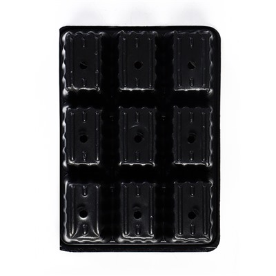 Кассета для рассады, 18×13.5×5.5 см, 9 ячеек, ячейка 100 мл, пластиковая, чёрная, набор 20 шт.