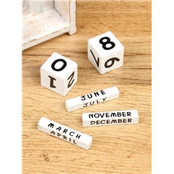 Календарь настольный «Рыбка», 7×4×10 см, дерево, сине-белый