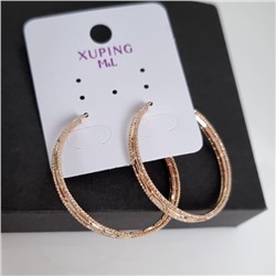Серьги крупные конго с гранями коллекция "Xuping ML" покрытие позолота, арт.101.253