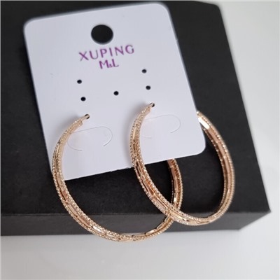 Серьги крупные конго с гранями коллекция "Xuping ML" покрытие позолота, арт.101.253