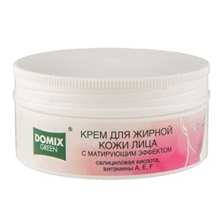 Domix Green Крем для жирной кожи лица с матирующим эффектом с салициловой кислотой, витаминами A, E, F, 75 мл 11067