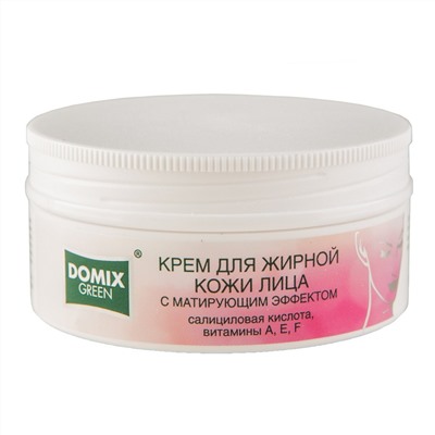 Domix Green Крем для жирной кожи лица с матирующим эффектом с салициловой кислотой, витаминами A, E, F, 75 мл 11067