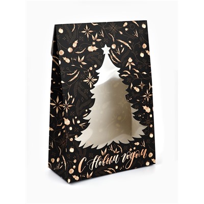 Коробка подарочная новогодняя складная «С Новым годом», 15×7×22 см