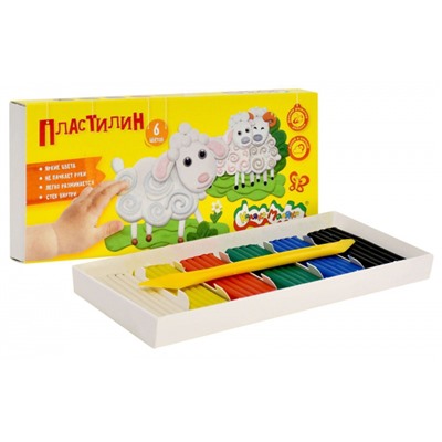 Пластилин   6цв 90гр.  ПКМ06 Каляка-Маляка