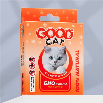 БИОкапли GOOD CAT для котят и кошек от блох и клещей, 3×1 мл