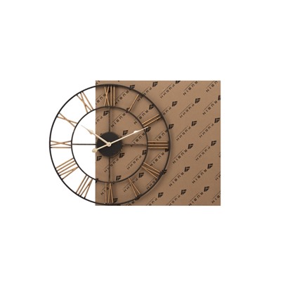 Часы настенные интерьерные, Лофт, бесшумные, плавный ход, d=47.5 см, корпус чёрный с бронзой