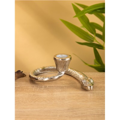 Подсвечник «Змейка», 15×9.5×5 см, алюминий