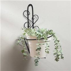 Подвес для кашпо настенный «Узор», d=16 см, чёрный