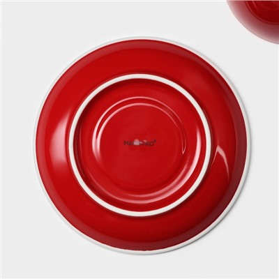 Кофейная пара Magistro Coffee time, чашка 200 мл, блюдце d=14.5 см, фарфор, красная