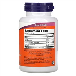 Now Foods, коэнзим Q10 с витамином E и лецитином, максимальная эффективность, 600 мг, 60 капсул