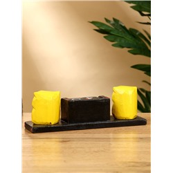 Календарь настольный «Совушки», 19×6×6 см, дерево, чёрно-жёлтый