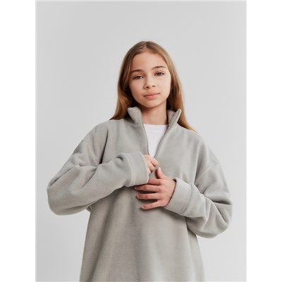 Свитшот флисовый детский MINAKU: Fleece Soft, серые, рост 116 см