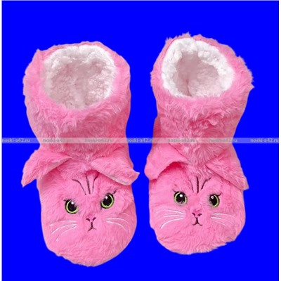 2 ПАРЫ - Подарочный набор носки-САПОЖКИ женские с мехом Мордочки ВЫСОКИЕ