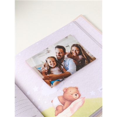 Фотокнига для малыша 36 листов, 72 страницы «Начало моего пути», фотоальбом для фото, с конвертами, 25.5×24 см