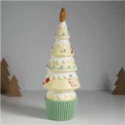 Фигурка светящаяся керамика «Пряничная ёлочка», св. жёлтая, 10×10×31 см