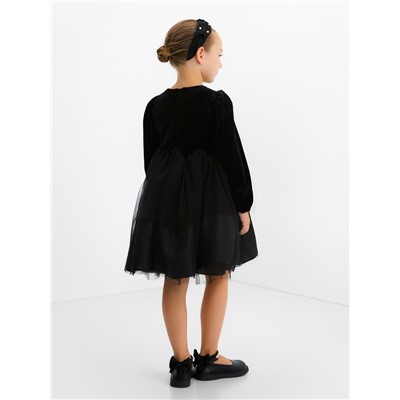 Платье нарядное для девочки KAFTAN, с пайетками, рост 110-116, чёрное