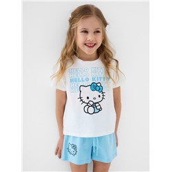 Комплект трикотажный для девочек: фуфайка (футболка), шорты