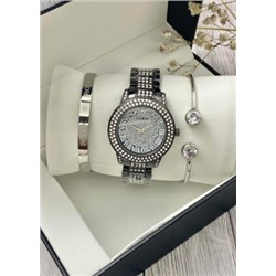 Подарочный набор для женщин часы, 2 браслета + коробка #22853319