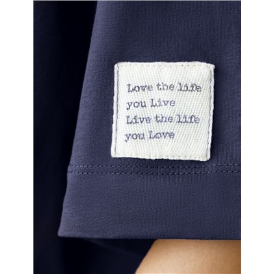 Свободное платье-футболка с разрезами и принтом из 100% хлопка