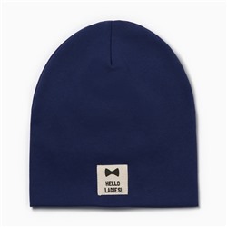 Шапка для девочки Hello ladies, синяя, размер 54-58 (5-7 лет)