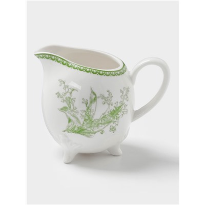 Молочник WY Bloomware, 250 мл, фарфор, белый, зелёный