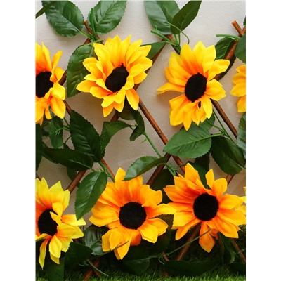 Ограждение декоративное, 35×120 см, «Подсолнухи», оттенок цветков МИКС, Greengo