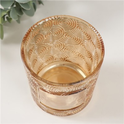 Банка для свечей стеклянная «Вихрь» прозрачный оранжевый 350 мл 8.5×8.5×10 см