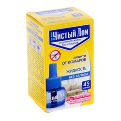 Дополнительный флакон-жидкость от комаров «Чистый дом», без запаха, 45 ночей