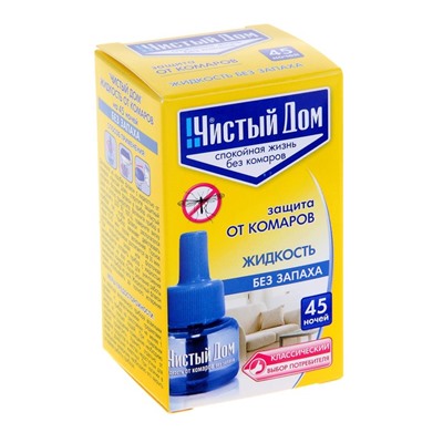 Дополнительный флакон-жидкость от комаров «Чистый дом», без запаха, 45 ночей