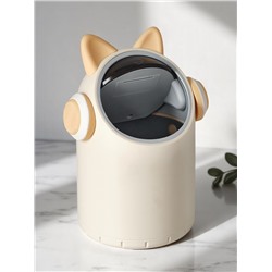 Ведро для мусора сенсорное настольное SAVANNA, 2 л, в ушах и наушниках, бежевое