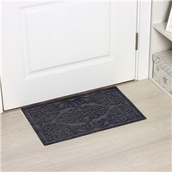 Коврик влаговпитывающий придверный без окантовки Доляна «Восточная сказка», 40×60 см, серый