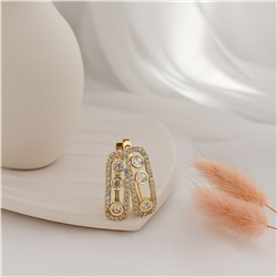 Серьги со стразами, цвет покрытия желтое золото, арт.313.231